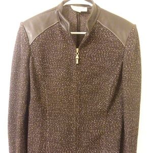 ST. JOHN Collection Jacket Leather Size 12 VINTAGE